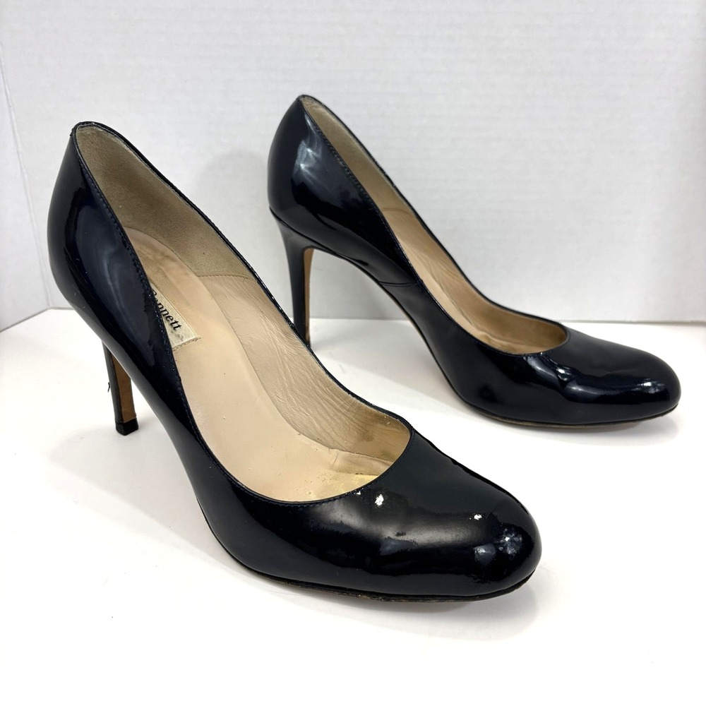 L.K. Bennett Patent Leather Stiletto Pump Shoes Womens 40.5 / 9.5 Blue Spain